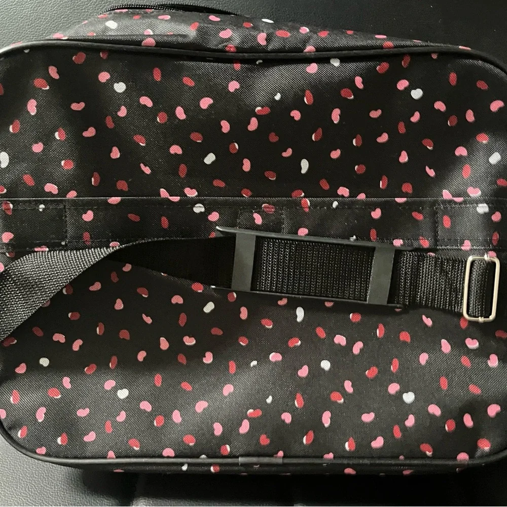 Like new-JETSTREAM Black Crossbody Bag with Pink & White Dot Print - Picture 7 of 7